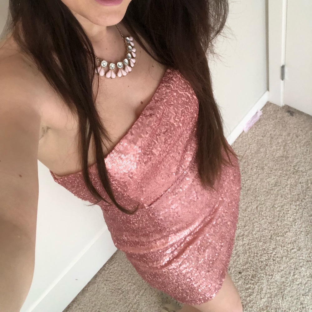 Baby pink glitter Dress from showpo